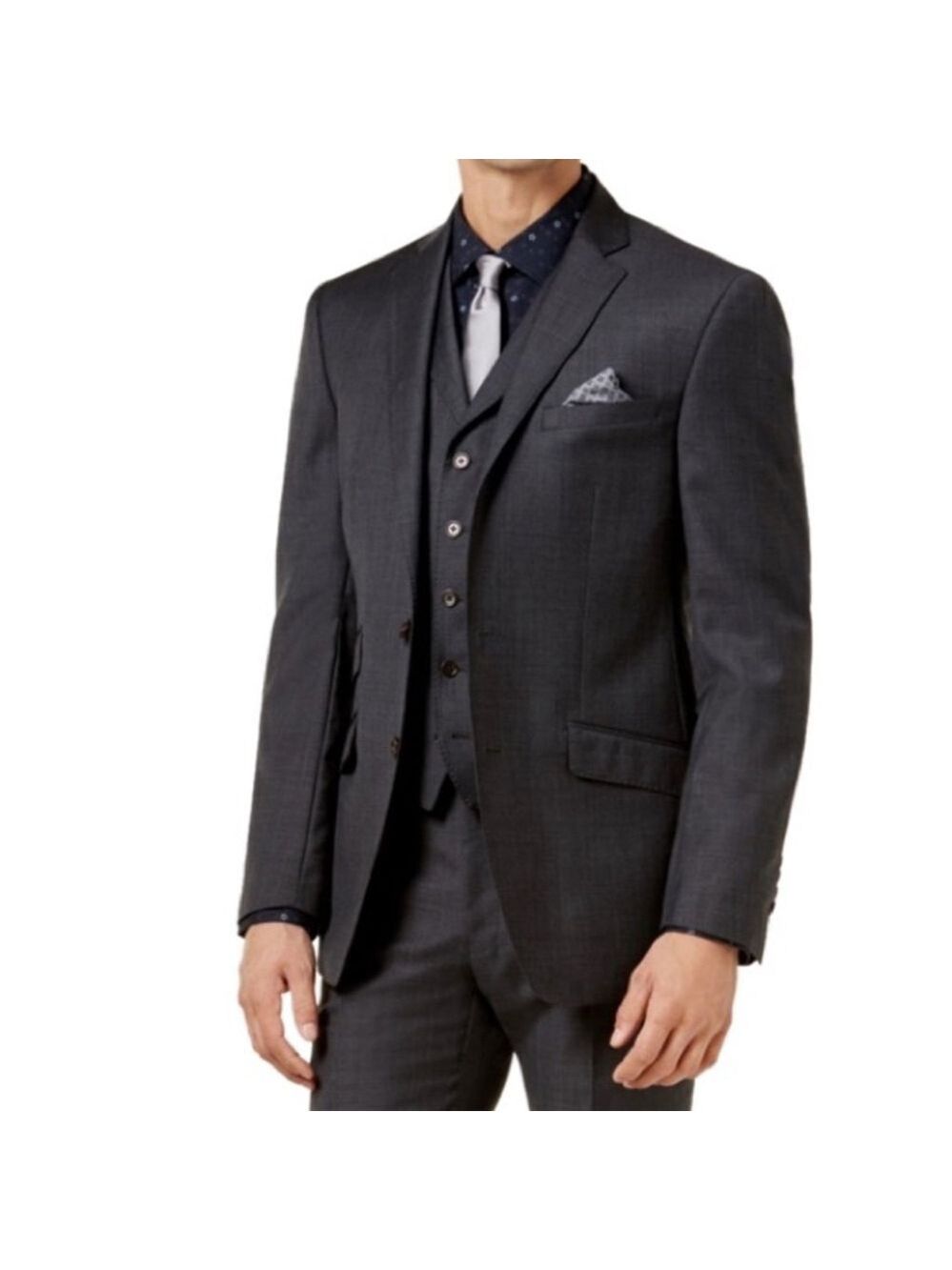 Tallia Mens Two Button Formal Grey Suit Jacket Blazer Sports Coat- 44 reg - NWT